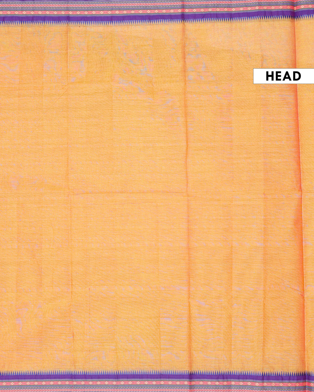 Elegant Handloom Handloom Chettinad Cotton Saree with Contrast Temple Border - Orange