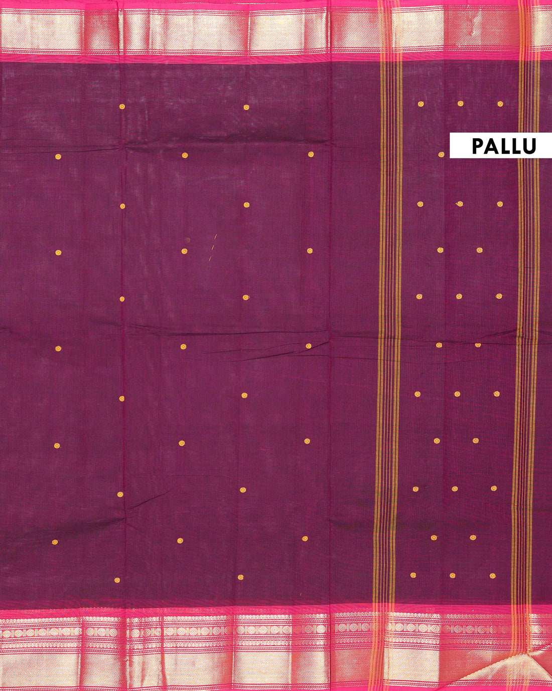 Traditional Handloom Chettinad Cotton Saree with Zari Woven Border - Purple
