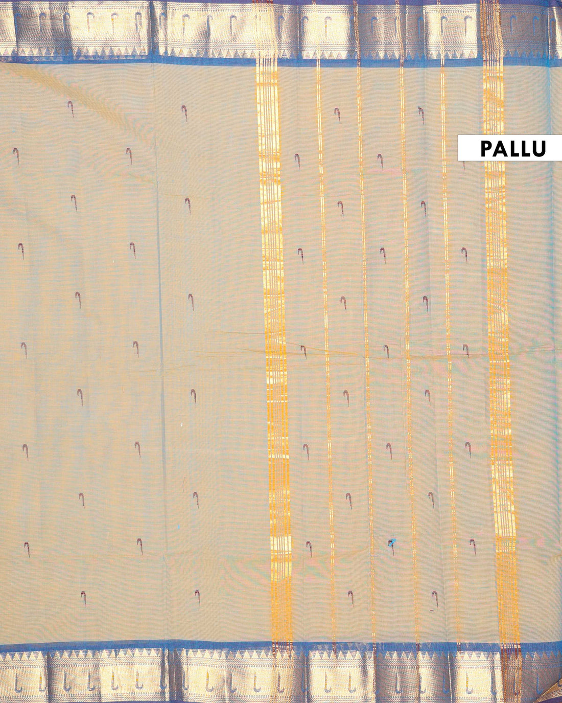 Elegant Handloom Chettinad Cotton Saree with Traditional Zari Border - Grey