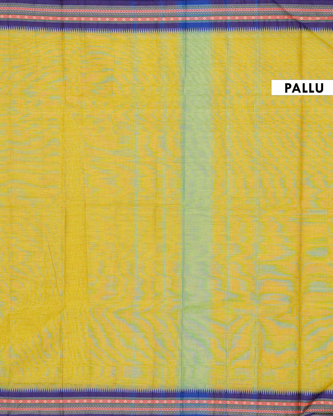 Elegant Handloom Chettinad Cotton Saree with Traditional Temple and Motif Border - Yellow