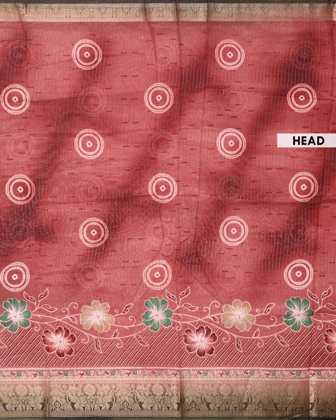 Elegant Dola Saree with Circular Butti Motifs and Traditional Woven Border with Floral Pallu - Maroon