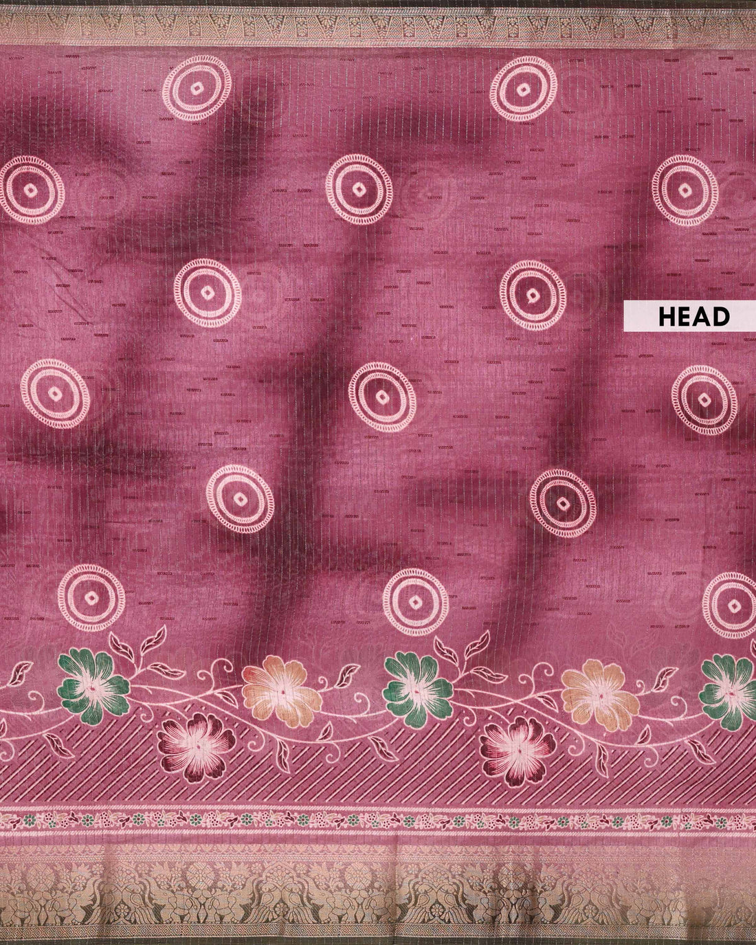 Elegant Dola Saree with Circular Butti Motifs and Traditional Woven Border with Floral Pallu - Purple