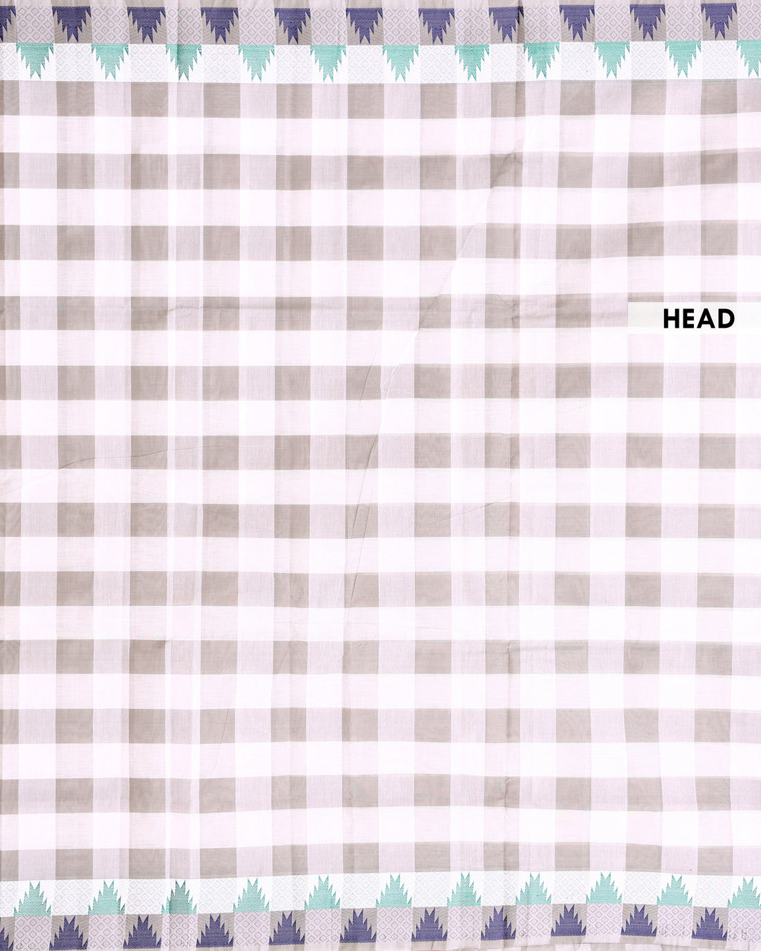 Traditional Venkatagiri Cotton Saree with Checkered Body and Temple Pattern Woven Border - Multi