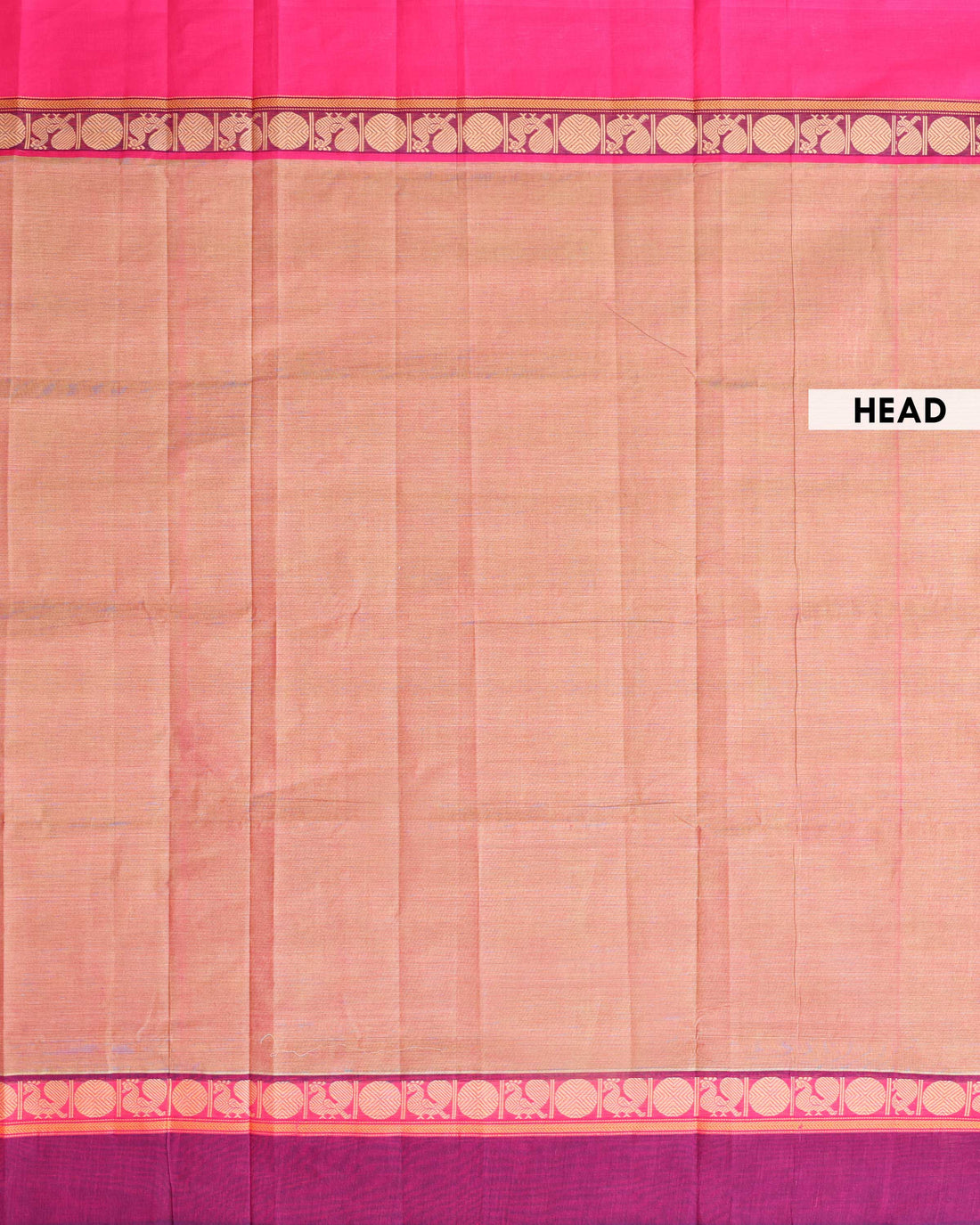 Traditional Venkatagiri Cotton Saree with Plain Body and Intricate Zari Woven Circular & Bird Motif Border - Olive Green