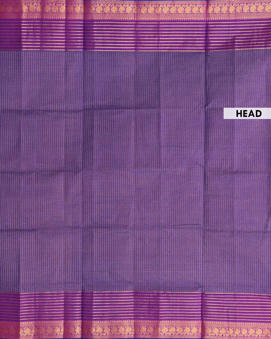 Traditional Venkatagiri Cotton Saree with Fine Striped Body and Intricate Zari Woven Border - Purple