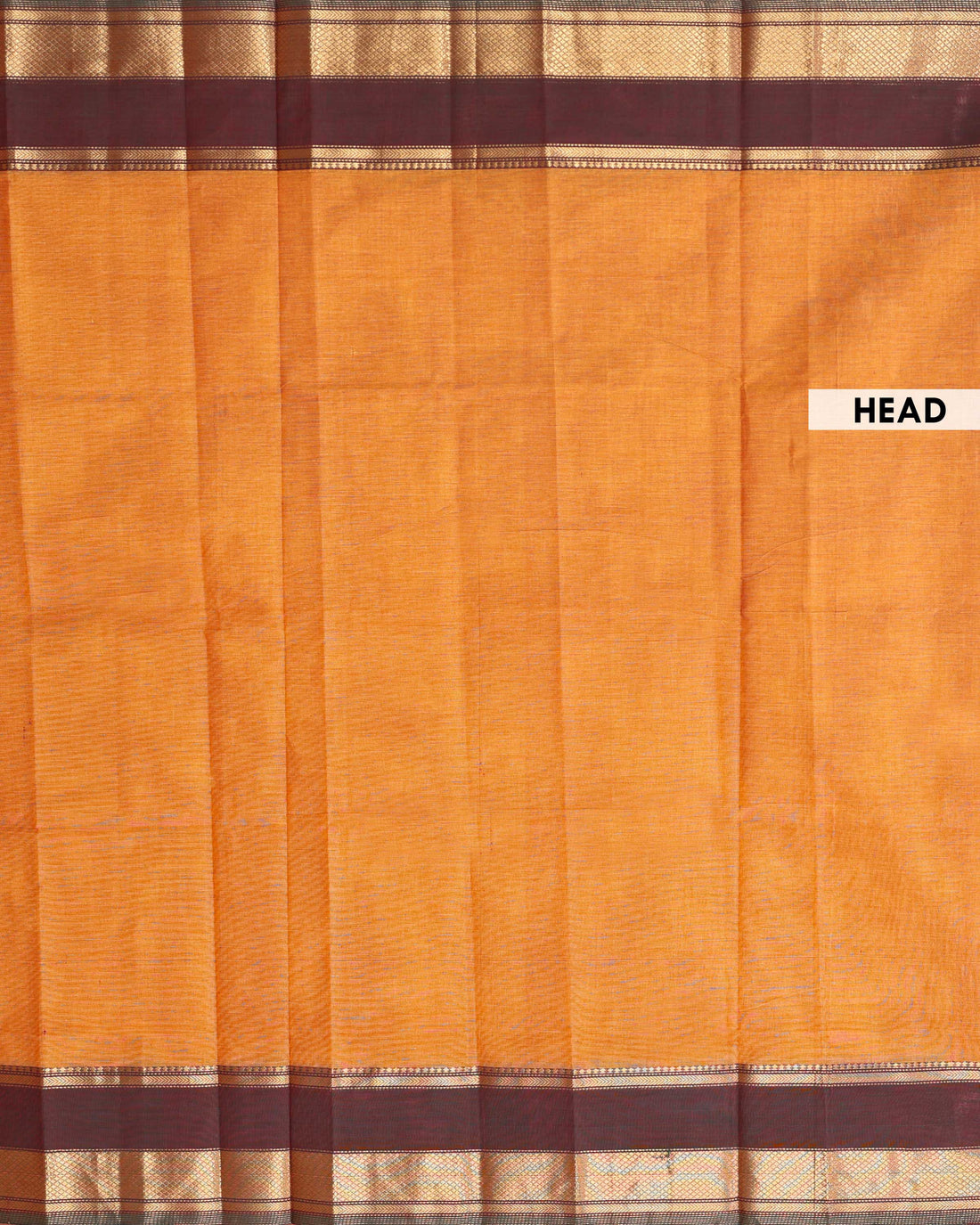 Traditional Handloom Venkatagiri Cotton Saree with Plain Body and Elegant Zari Woven Classic Border - Mustard