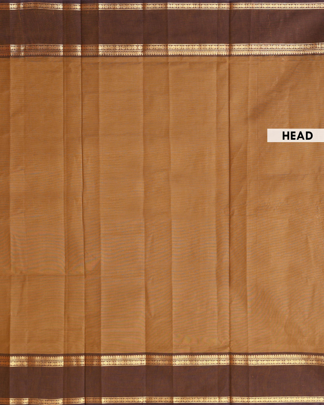 Traditional Venkatagiri Cotton Saree with Plain Body and Zari Woven Contrast Border - Brown