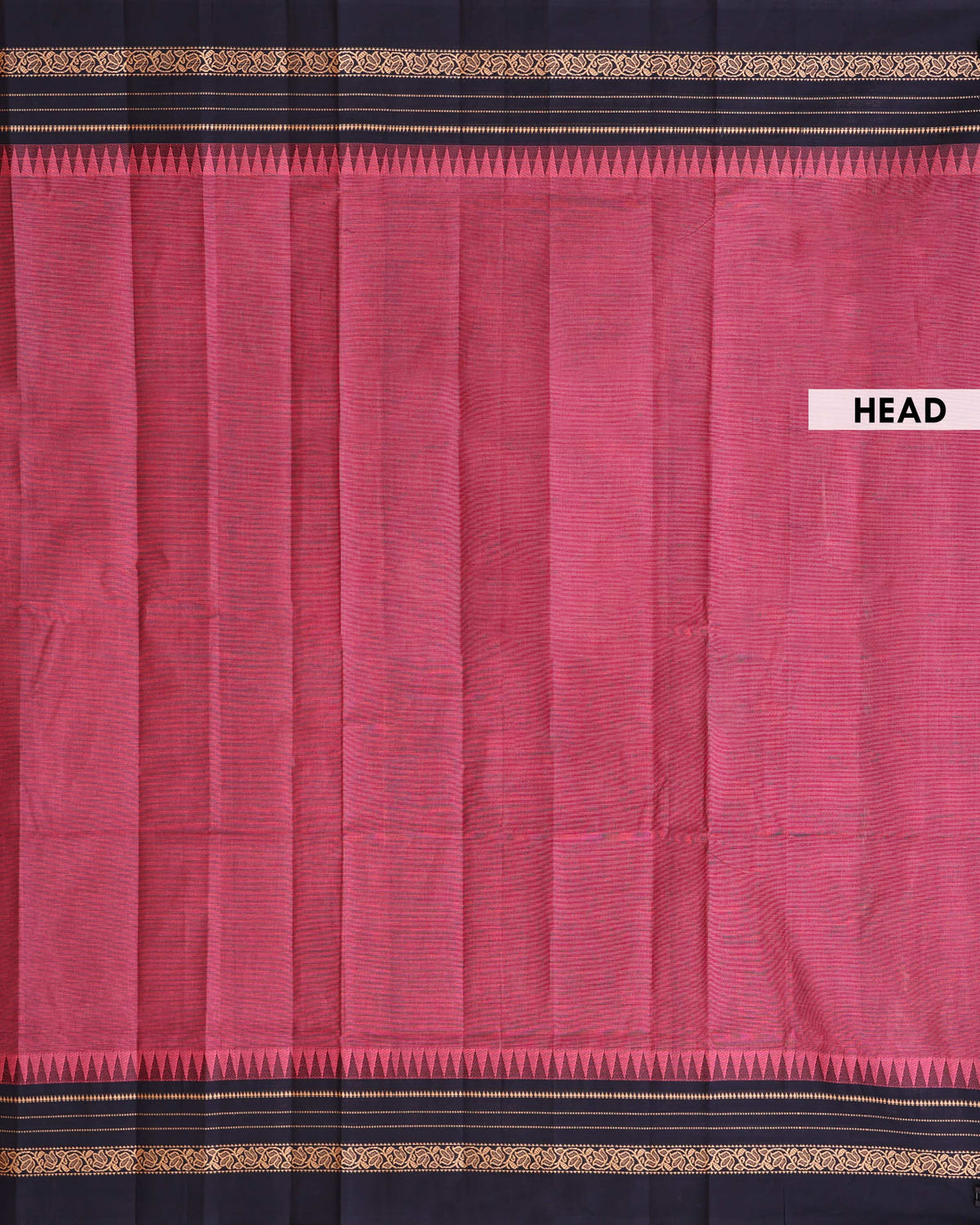 Traditional Venkatagiri Cotton Saree with Plain Body and Zari Woven Intricate Floral Motif Contrast Border - Onion Pink