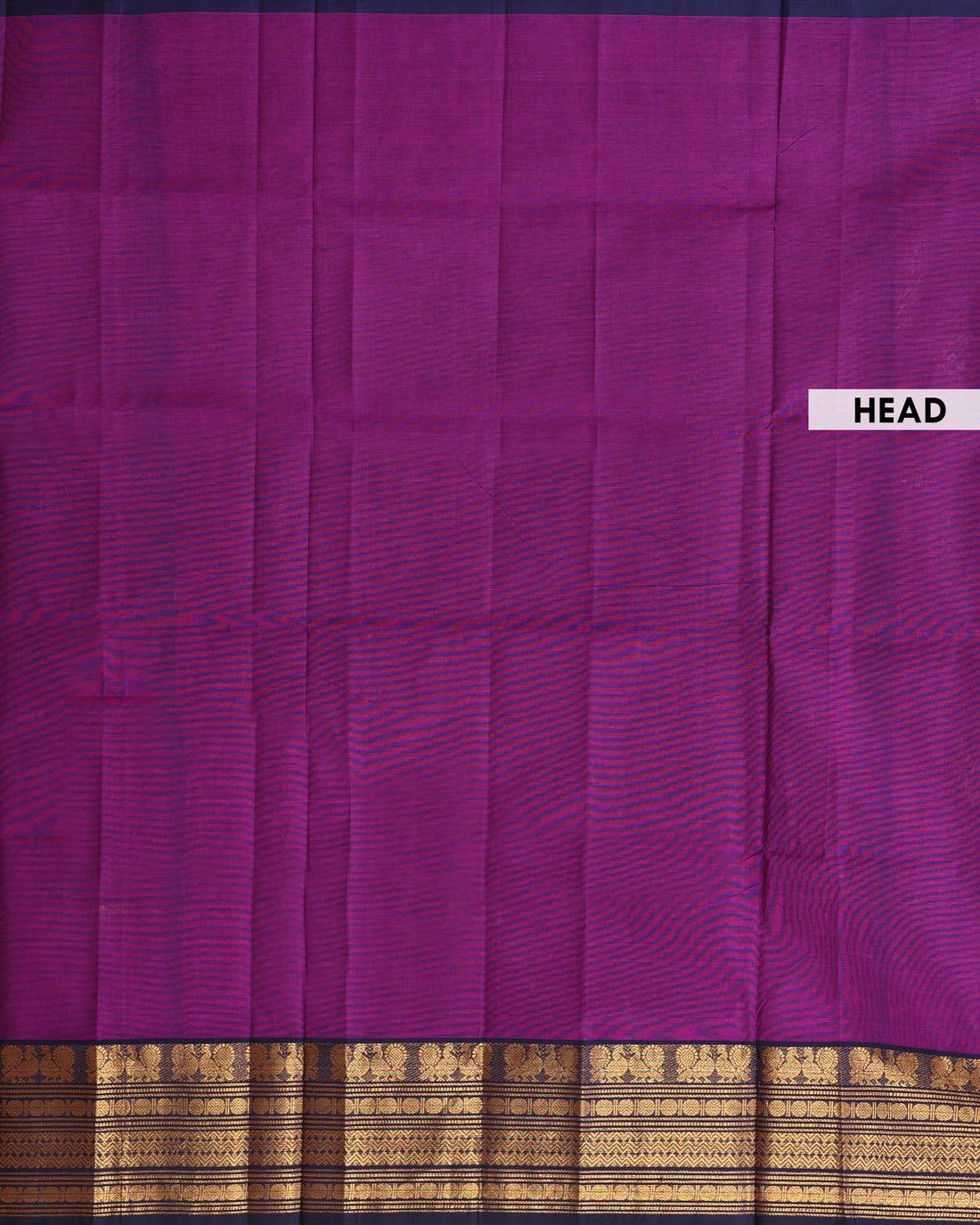 Traditional Venkatagiri Cotton Saree with Plain Body and Zari Woven Peacock Motif Contrast Border - Purple