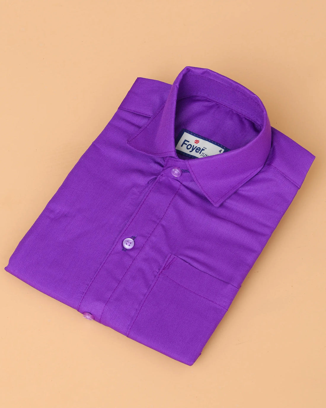 Boys’ Shirt and Traditional Dhoti Set with Collared Shirt and Contrast Dhoti Border – Purple