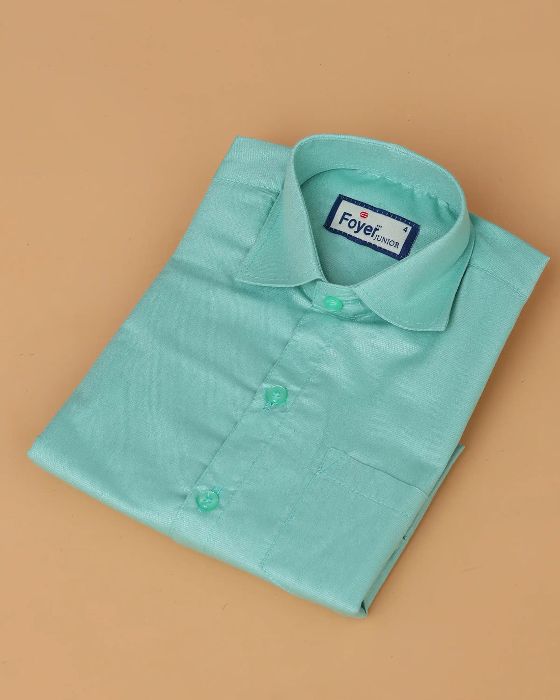 Boys’ Shirt and Traditional Dhoti Set with Collared Shirt and Contrast Dhoti Border – Aqua Green
