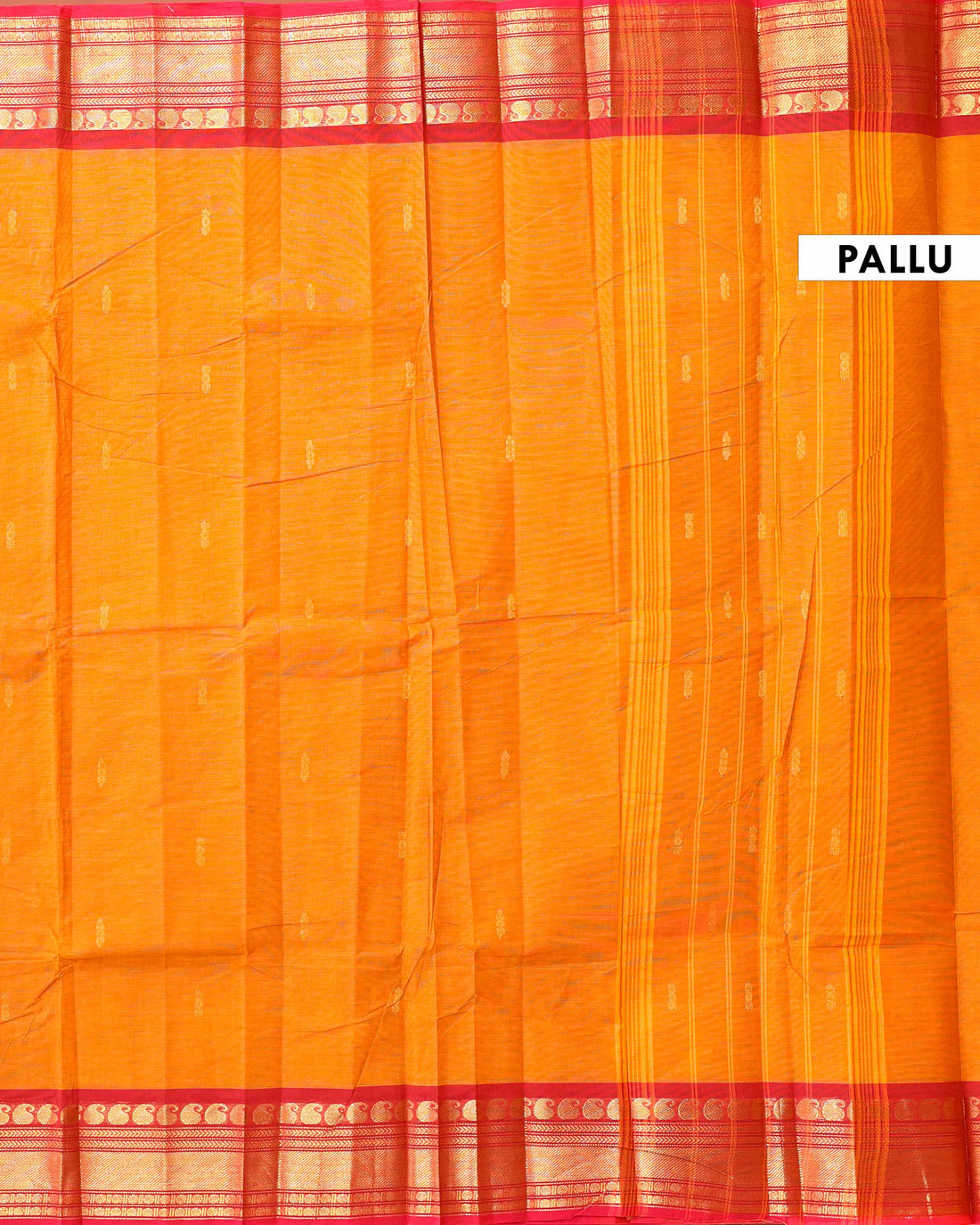 Traditional Handloom Chettinad Cotton Saree with Classic Contrast Zari Border - Yellow