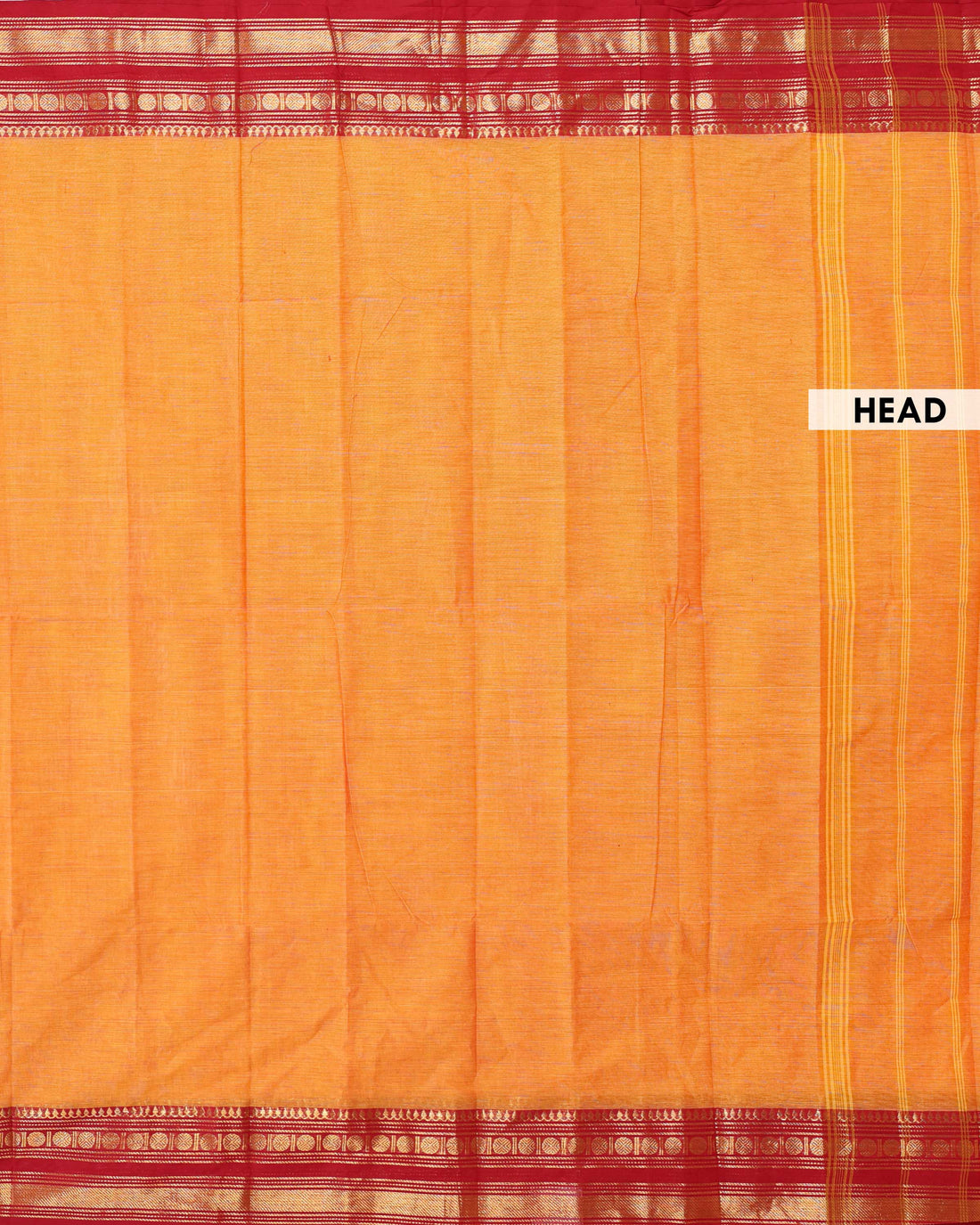 Elegant Handloom Chettinad Cotton Saree with Plain Body and Zari Woven Rettapet Border - Yellow