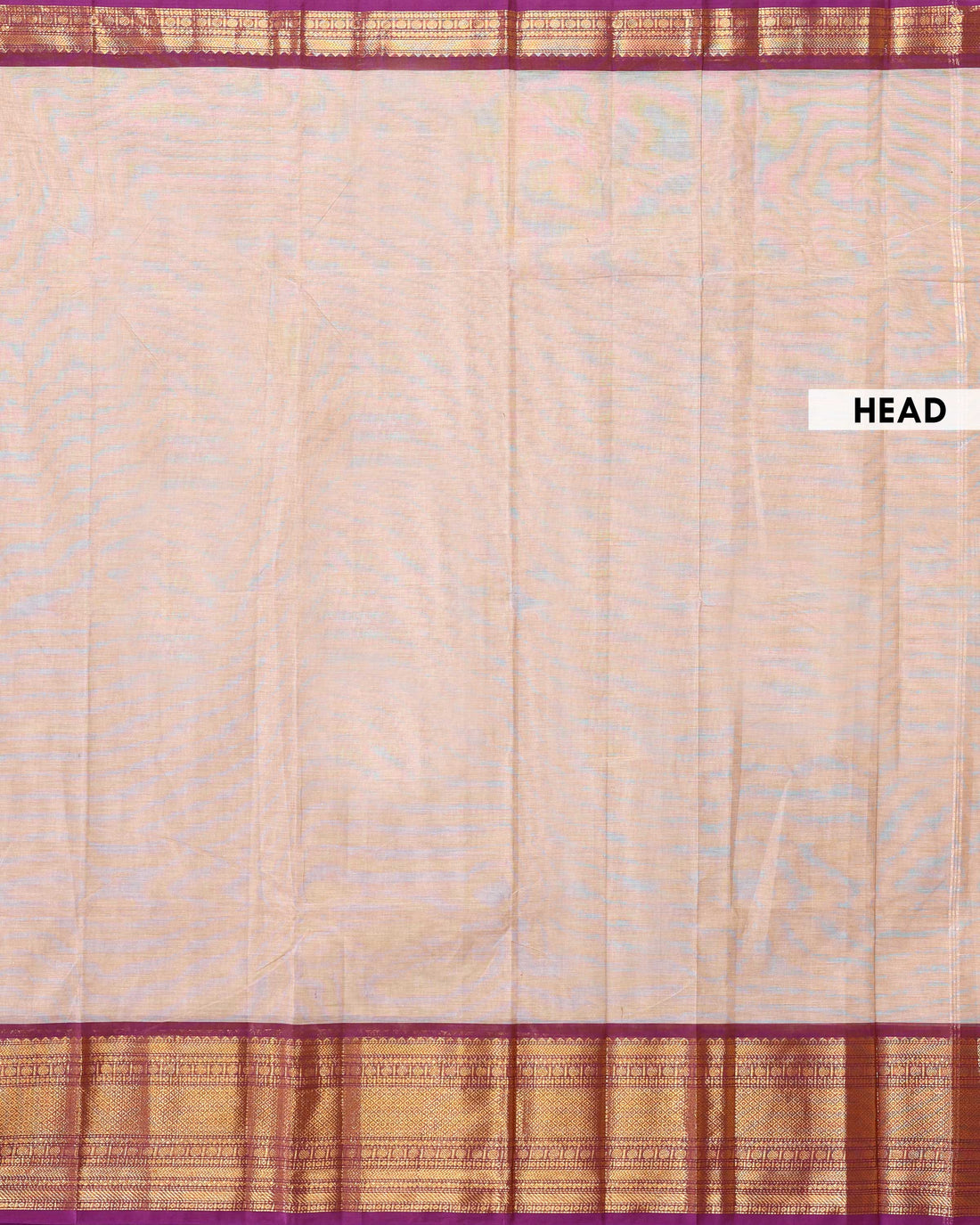 Elegant Handloom Chettinad Cotton Saree with Plain Body and Zari Woven Border - Beige