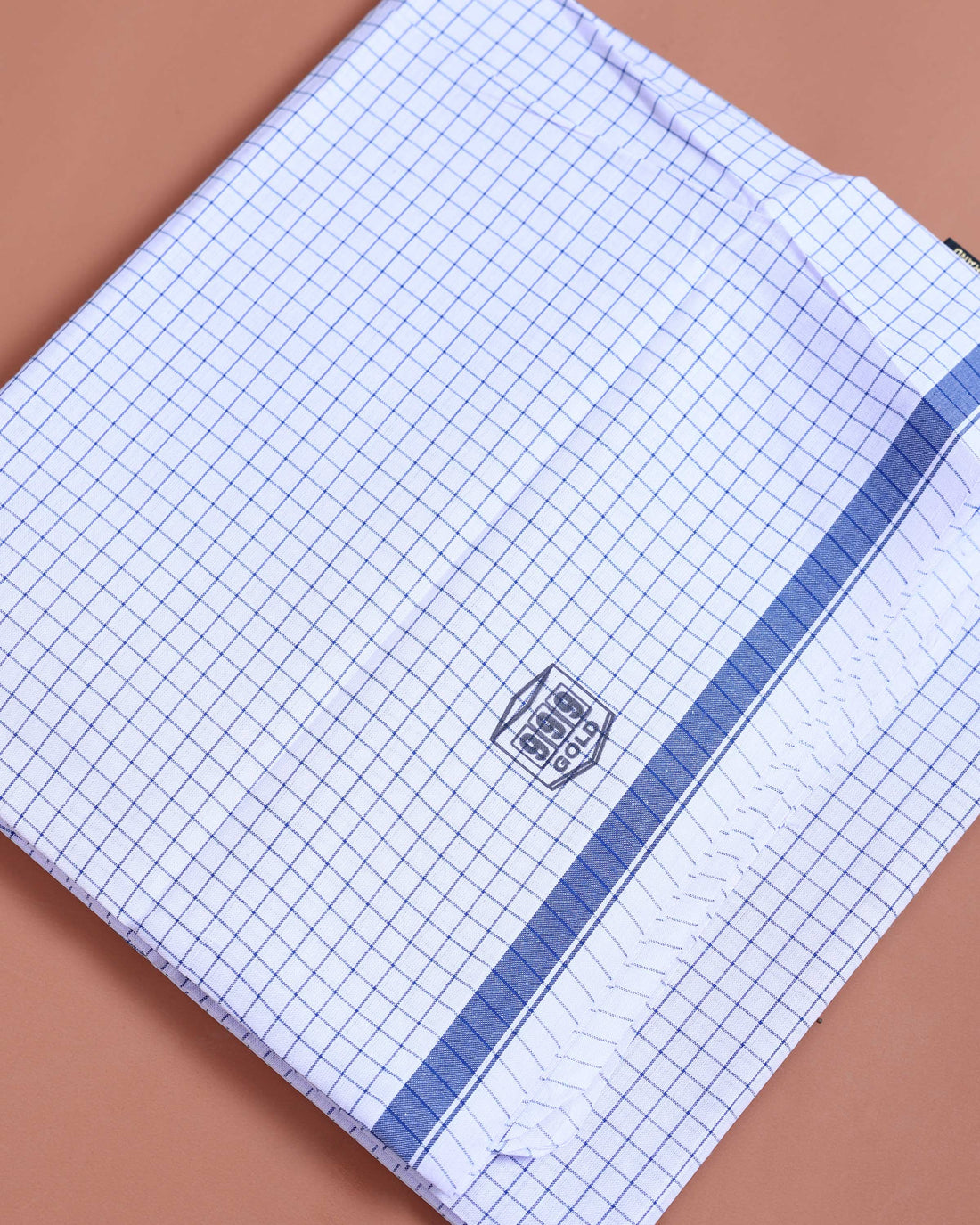 999 Brand Men’s Premium Cotton Checked Stitched Lungi 2.10 Meter Length - White