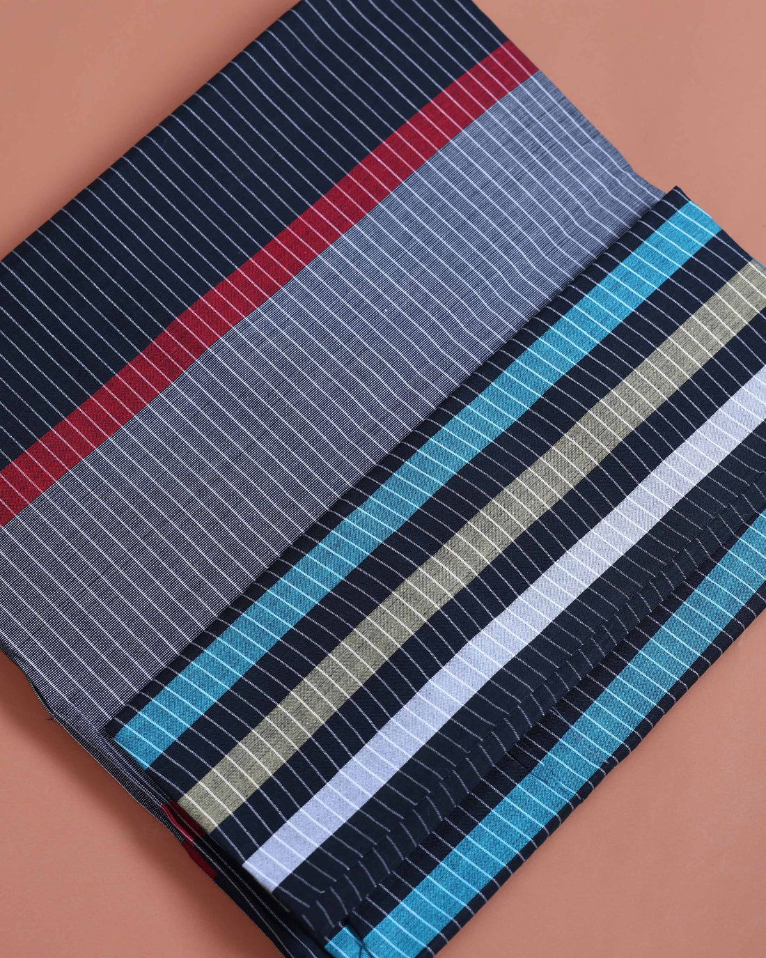 999 Brand Men’s Premium Cotton Striped Stitched Lungi 2.10 Meter Length - Multi