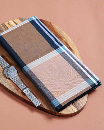 999 Brand Men’s Premium Cotton Striped Stitched Lungi 2.10 Meter Length - Multi