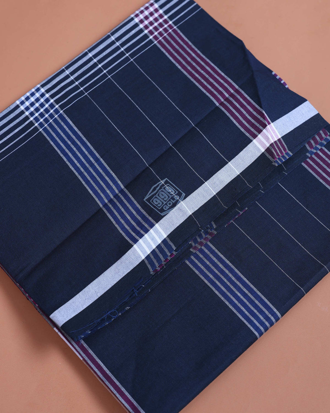 999 Brand Men’s Premium Cotton Striped Stitched Lungi 2.10 Meter Length - Multi