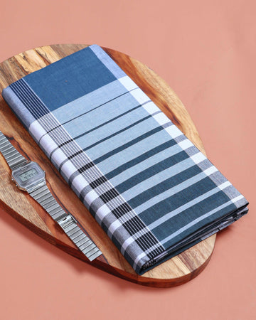 999 Brand Men’s Premium Cotton Striped Stitched Lungi 2.10 Meter Length - Multi