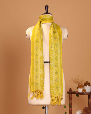 Traditional Bandhani Inspired Women's Stole - Yellow