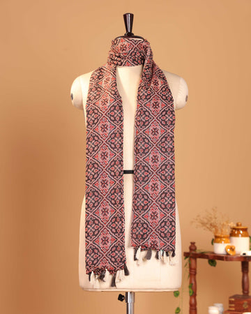 Traditional Floral Printed Women's Stole - Red