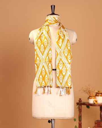 Traditional Pochampally Inspired Women's Stole - Yellow