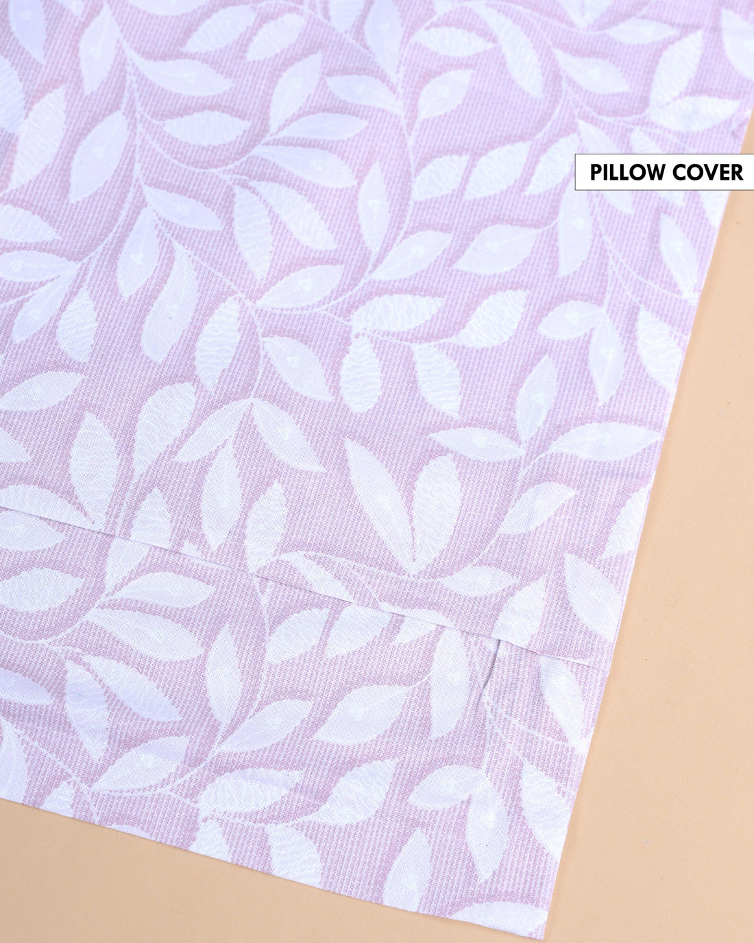Floral Leaf Print Bed Cover with Matching Pillow Cover Set - Lavender