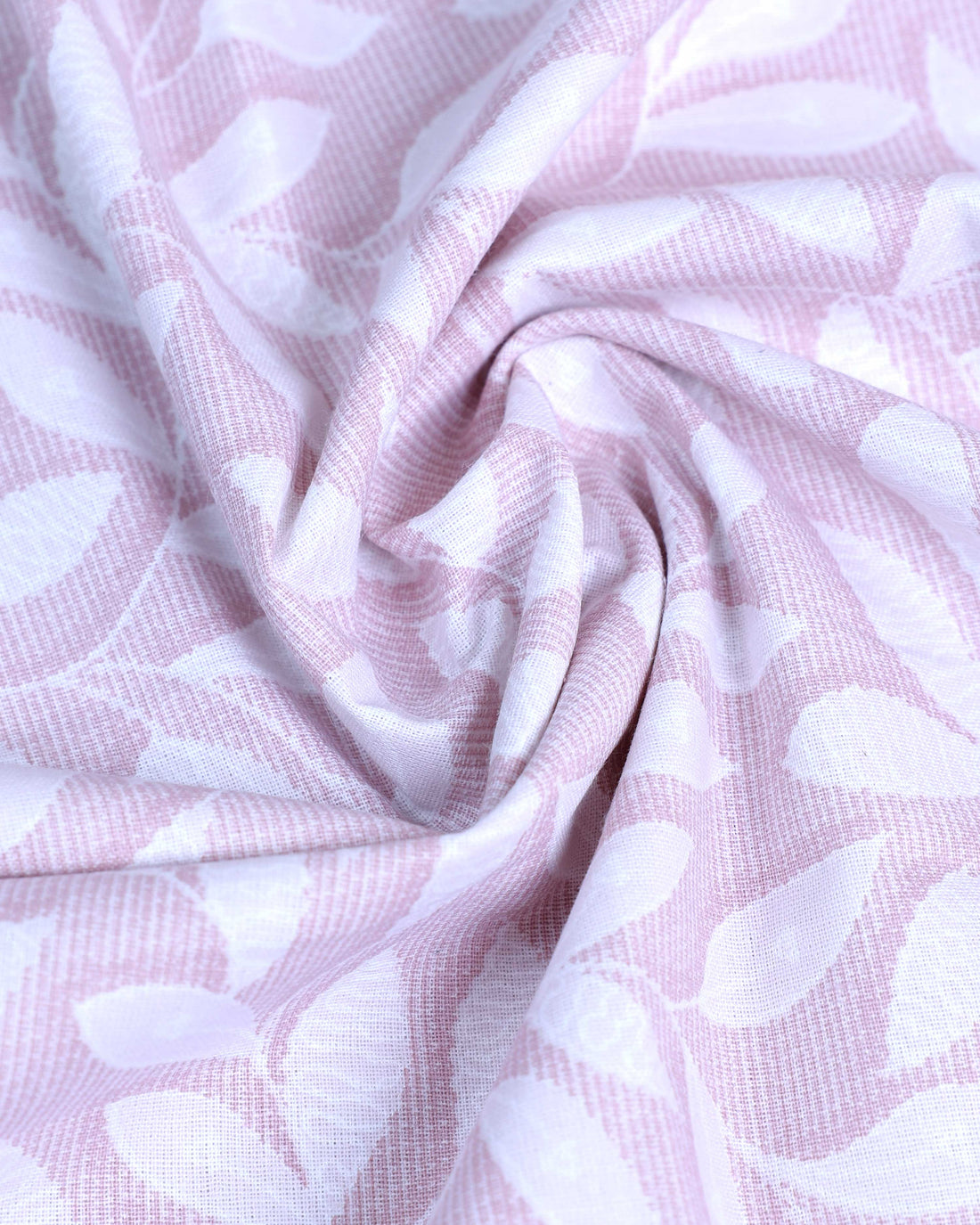 Floral Leaf Print Single Bed Cover with Matching Pillow Cover Set - Lavender