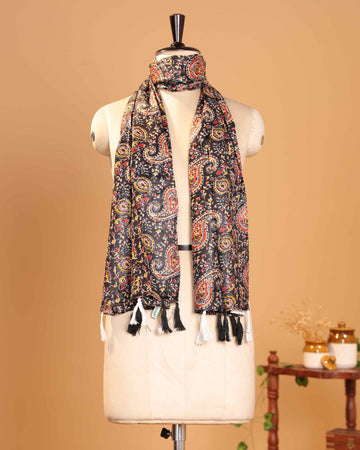 Elegant Women’s Paisley Printed Dupatta with All Over Traditional Motifs and Tassel Detailing - Multi