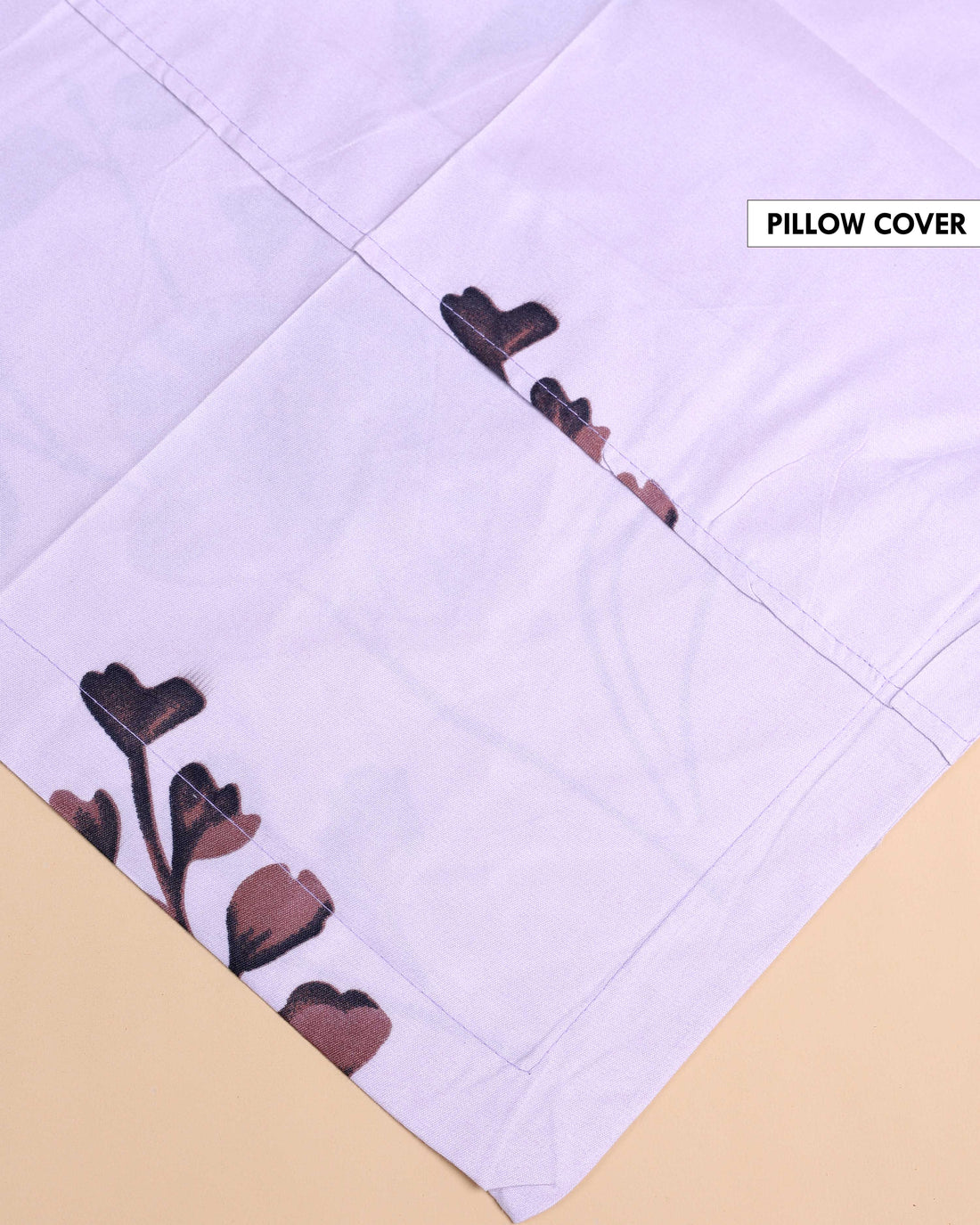 Floral Print Design Bed Cover with Matching Pillow Cover Set - Lavender