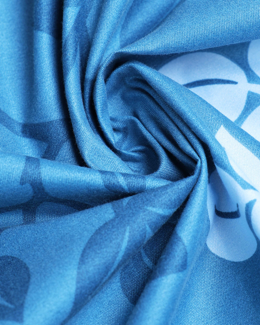 Modern Leaf Motif Print Design Queen Size Bed Cover with Matching Pillow Cover Set - Blue