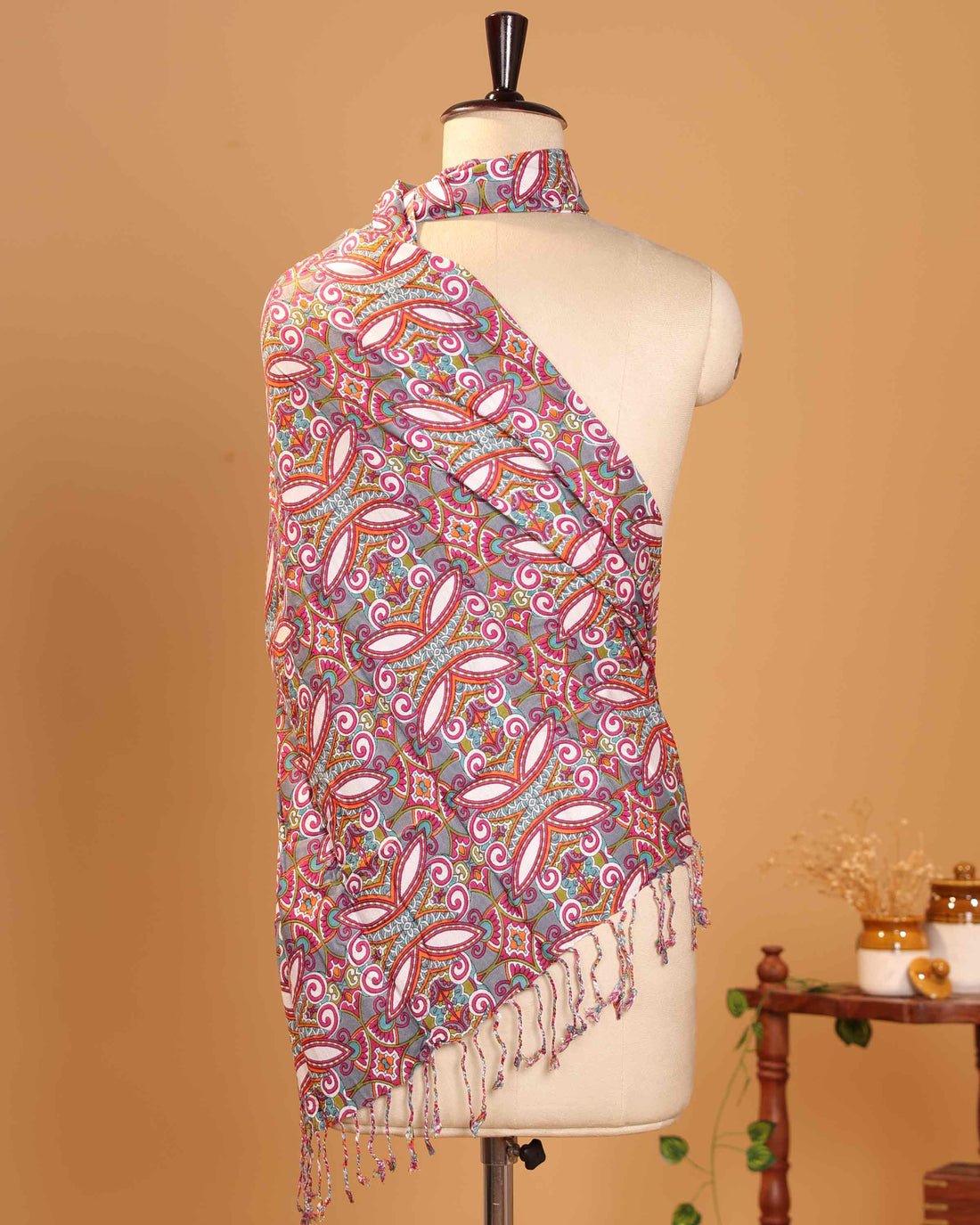 Elegant Women’s Traditional Paisley Print Dupatta with Intricate All Over Motifs and Tassel - Multi