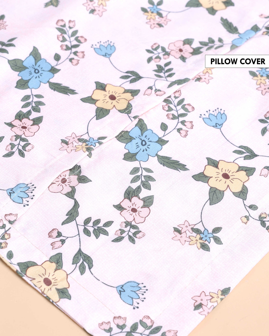 Elegant Floral Print Design Bed Cover with Matching Pillow Cover Set - Pink