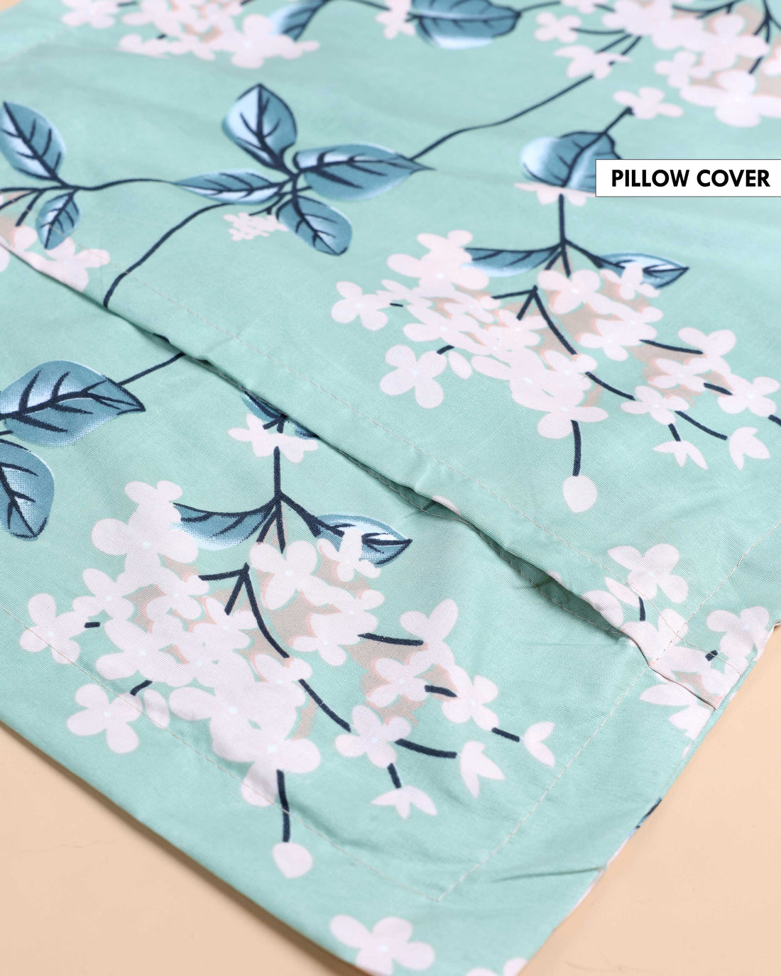 Elegant Floral Print Design Bed Cover with Matching Pillow Cover Set - Green