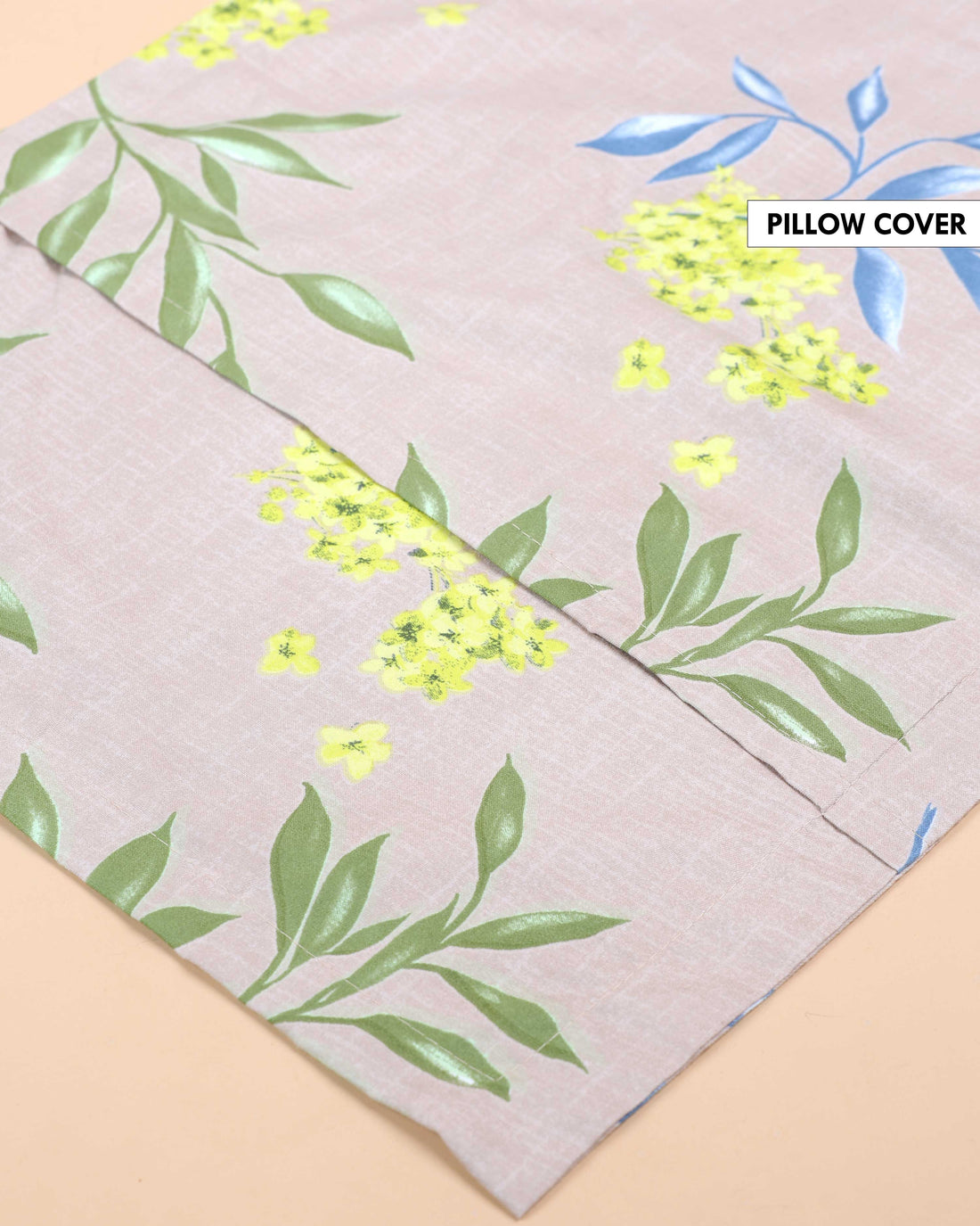 Elegant Floral Printed Bed Cover with Matching Pillow Cover Set - Brown