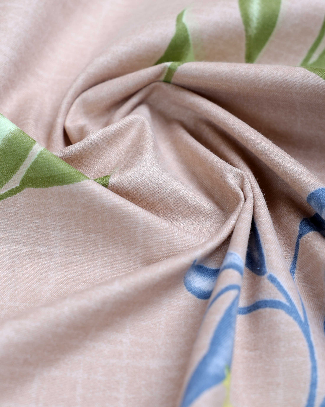 Elegant Floral Printed Queen Size Bed Cover with Matching Pillow Cover Set - Brown