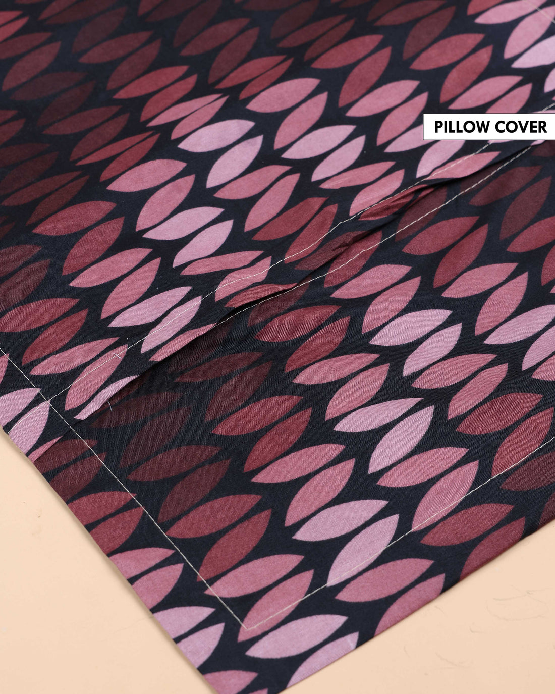 Elegant Textured Leaf Pattern Bed Cover with Matching Pillow Cover Set - Black