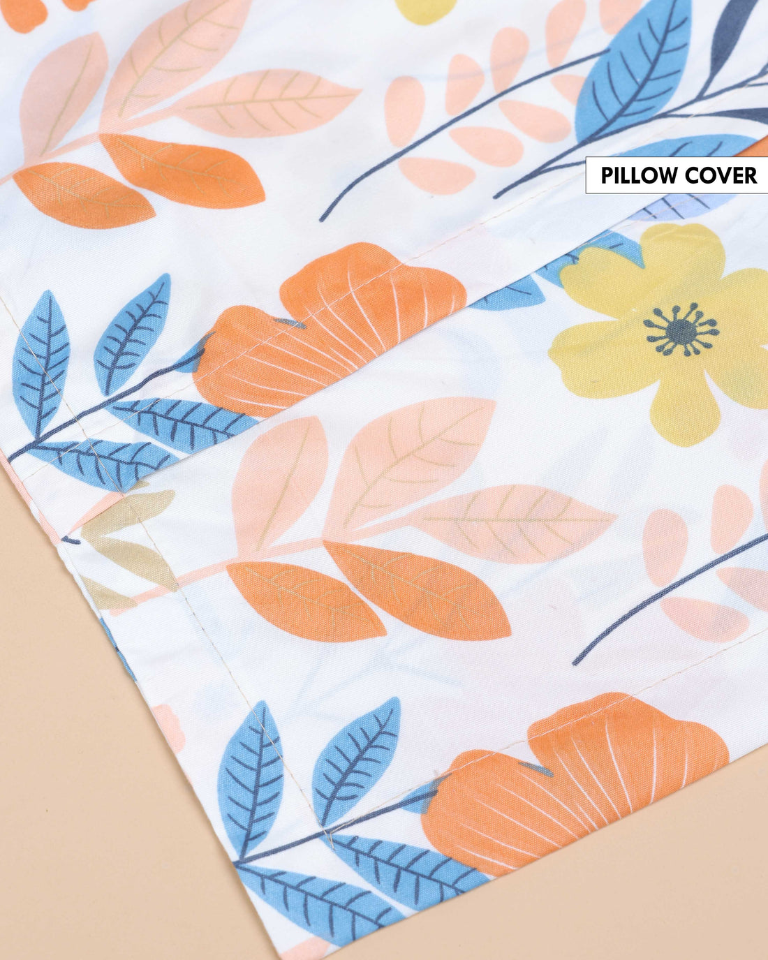 Elegant Floral Print Design Bed Cover with Matching Pillow Cover Set - White