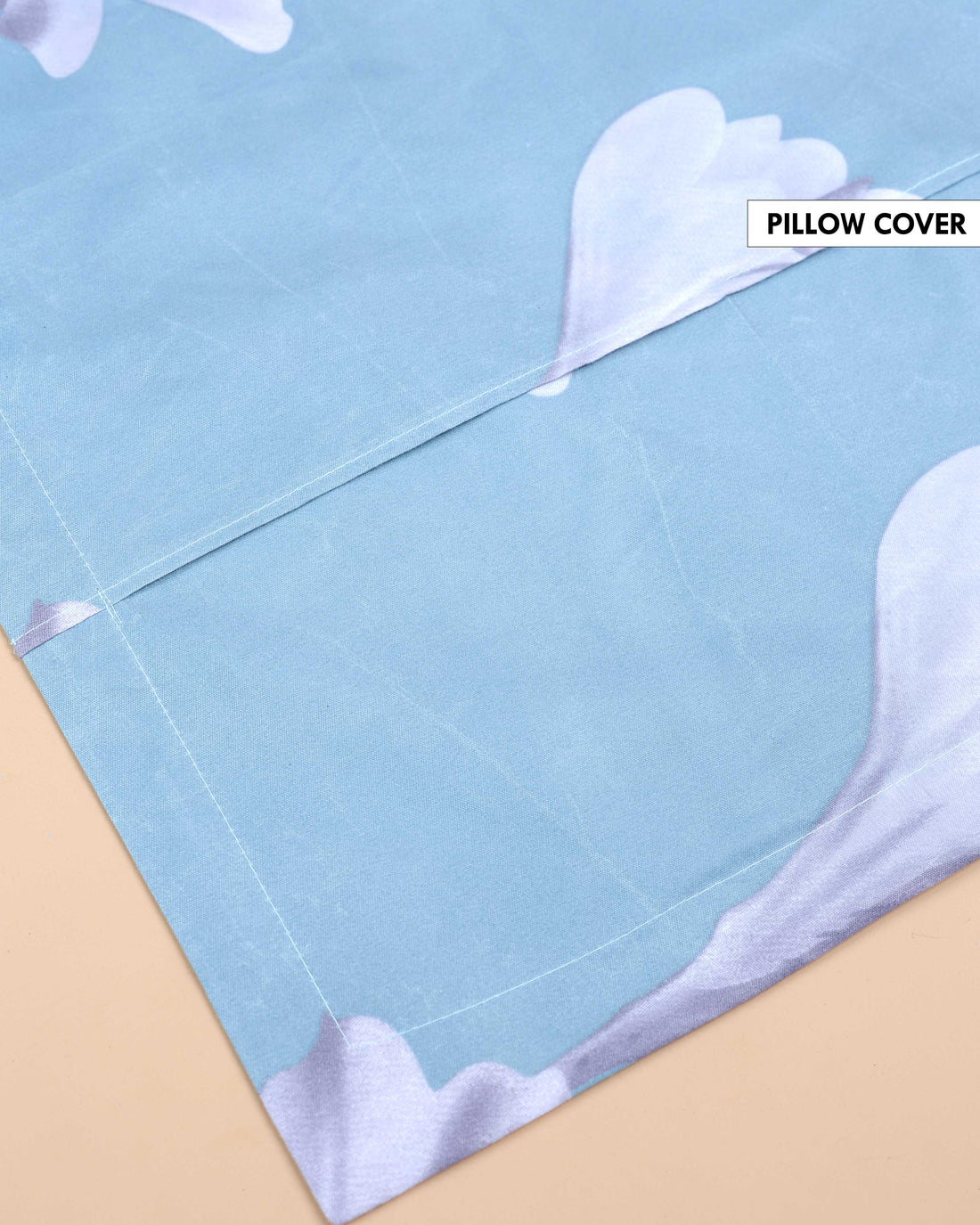 Elegant Floral Print Design Bed Cover with Matching Pillow Cover Set - Blue