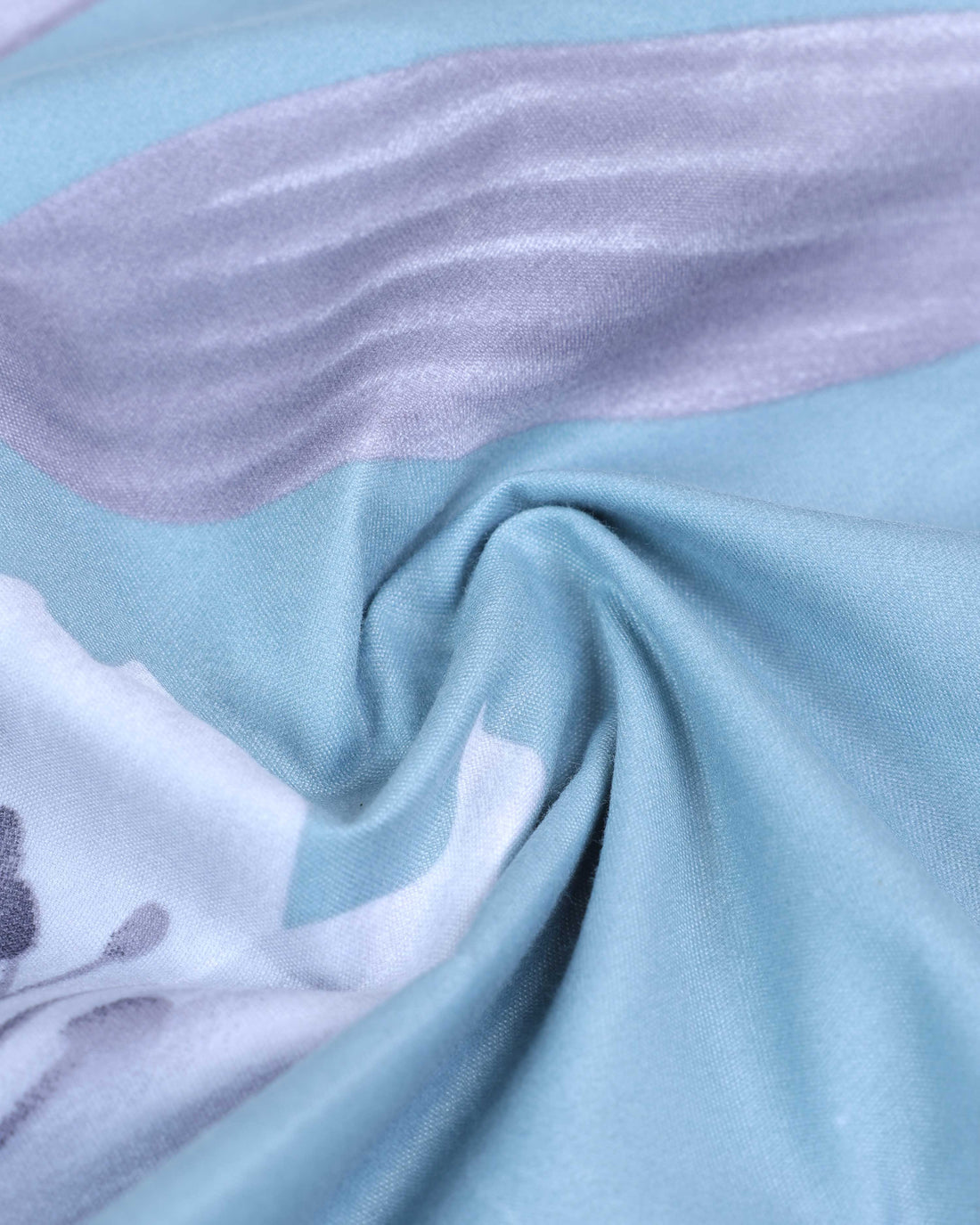 Elegant Floral Print Design Queen Size Bed Cover with Matching Pillow Cover Set - Blue