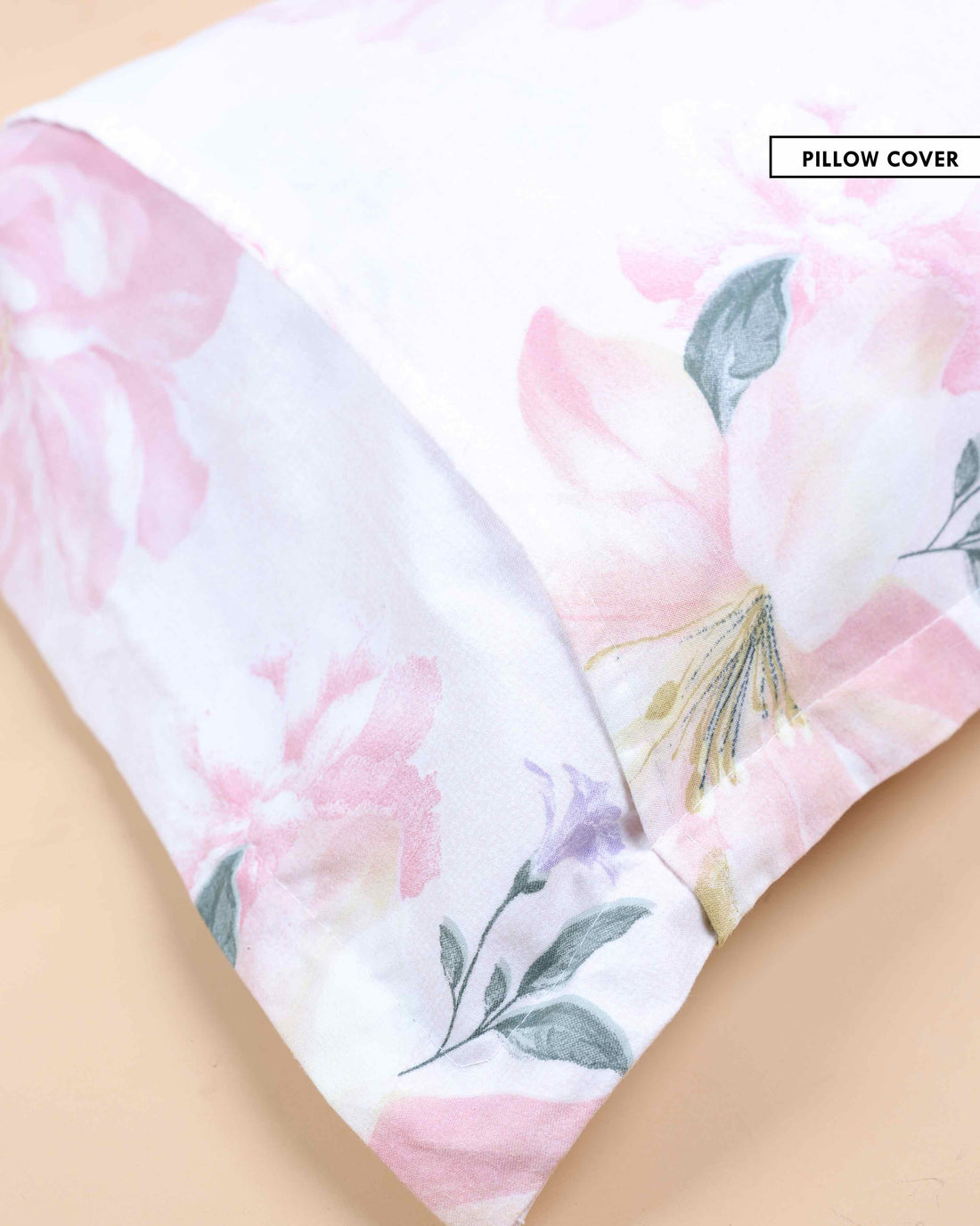 Elegant Floral Pattern Bed Cover with Matching Pillow Cover Set - Pink