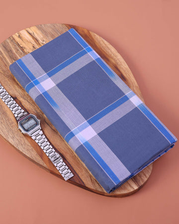 Men’s Sangu Brand Premium Cotton Lungi 2.10 Meter Length with Checked Pattern - Multi