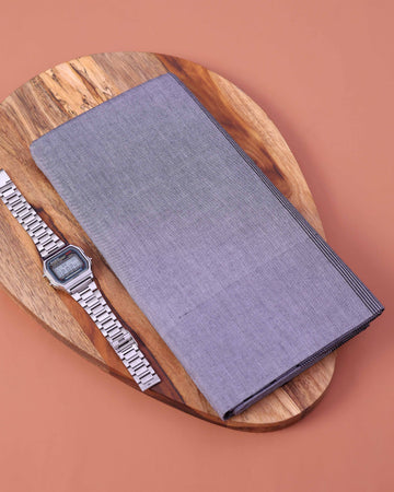 Men’s Sangu Brand Premium Cotton Lungi 2.10 Meter Length with Solid Pattern - Grey