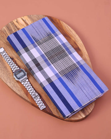 Men’s Sangu Brand Premium Cotton Lungi 2.10 Meter Length with Checked Pattern - Multi