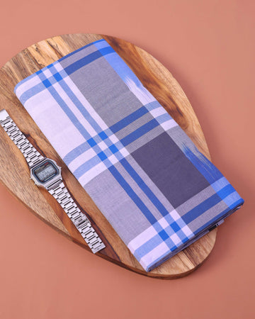 Men’s Sangu Brand Premium Cotton Lungi 2.10 Meter Length with Checked Pattern - Multi