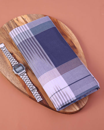 Men’s Sangu Brand Premium Cotton Lungi 2.10 Meter Length with Checked Pattern - Multi