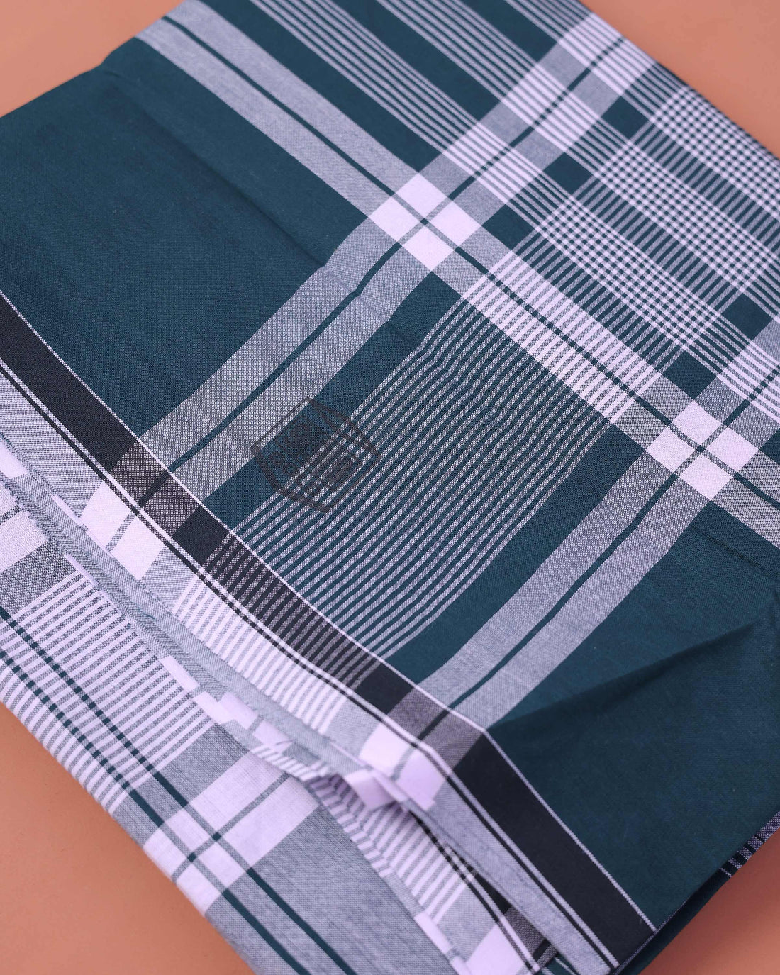 Men’s 999 Brand Premium Cotton Lungi 2.10 Meter Length with Striped Pattern - Green