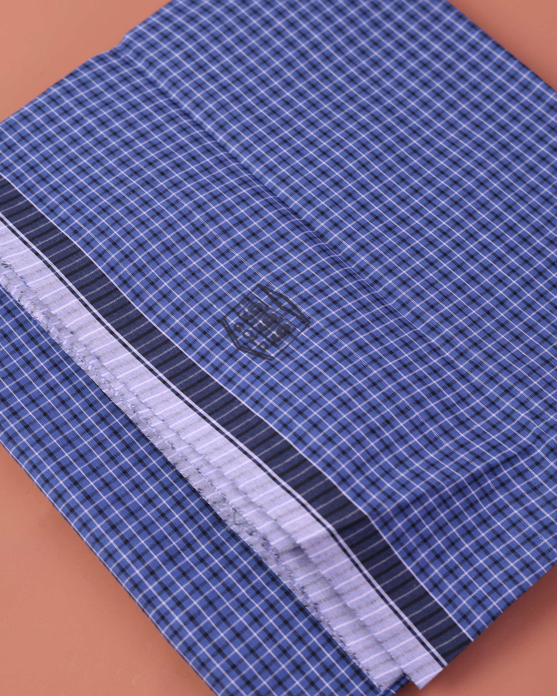 Men’s 999 Brand Premium Cotton Lungi 2.10 Meter Length with Checked Pattern - Blue