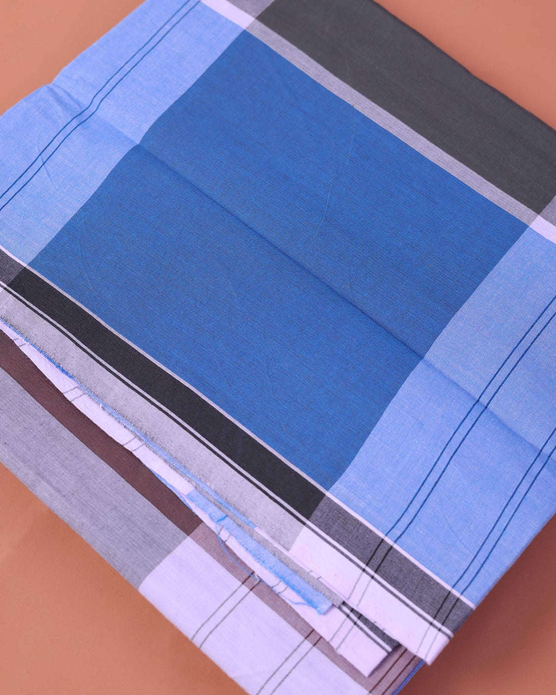 Men’s Nandu Brand Premium Cotton Lungi 2.20 Meter Length with Checked Pattern - Multi