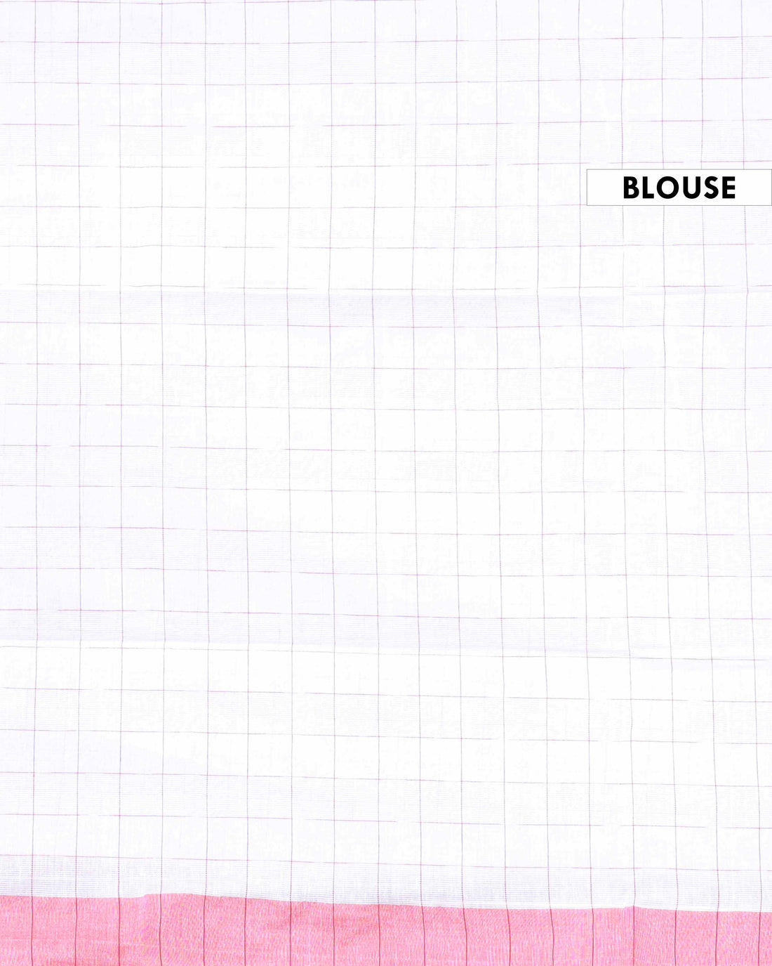 Handloom Cotton Saree with Checkered Body and Striped Pallu - Off White